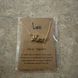 Unopened Gold Color Leo Zodiac Necklace